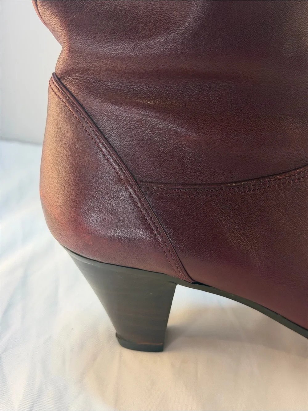 Vintage Etienne Aigner Burgundy Knee-High Leather Boots